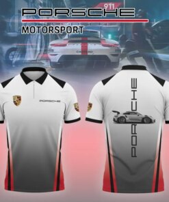 Porsche Motorsport Polo Shirt – Men's Zip-Up Racing Tee