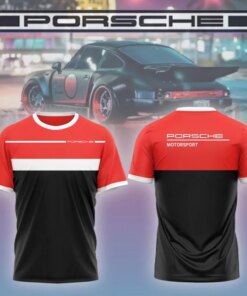 Porsche Motorsport T-Shirt for Men – Red, White and Black Racing Tee