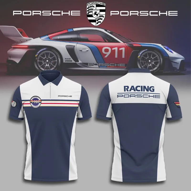 porsche racing polo shirt mens 911 motorsport zip tee 7q0yv