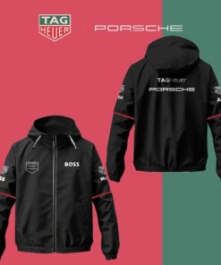 Porsche TAG Heuer Windbreaker – Men's Black Racing Team Jacket