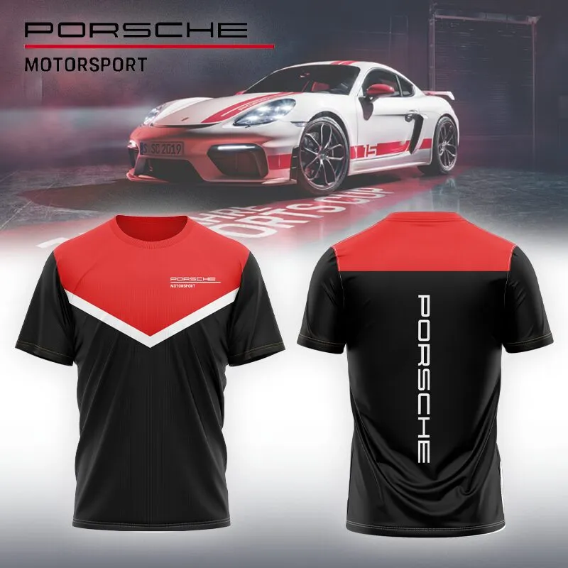 red and black porsche motorsport t shirt mens racing team shirt 0wwe8