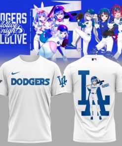 Suisei Dodgers White Shirt – Hololive VTuber Anime Baseball Tee for LA Fans