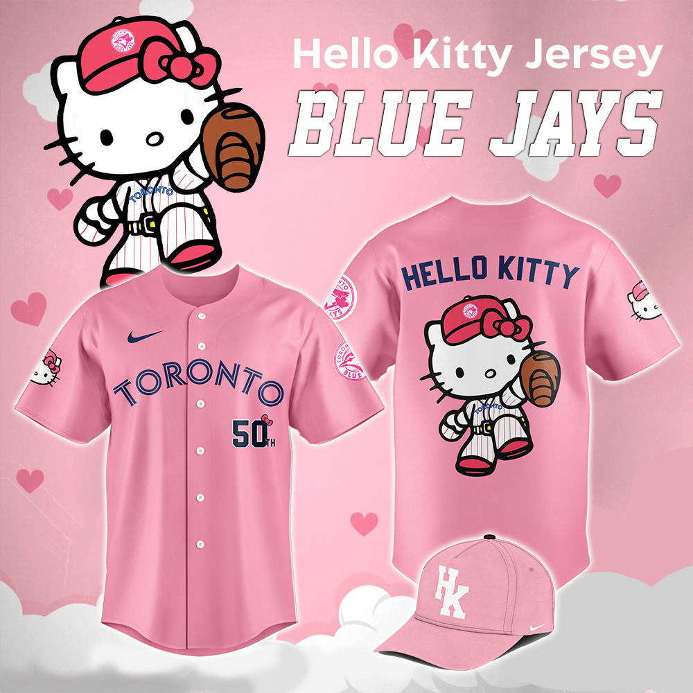 toronto blue jays x hello kitty jersey pink 50th anniversary limited edition shirt 2025 1 c4jub