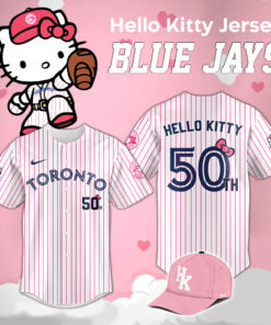 Toronto Blue Jays x Hello Kitty Jersey – Pink Pinstripe 50th Anniversary Limited Edition Shirt 2025