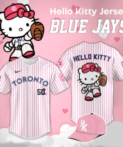 Toronto Blue Jays x Hello Kitty Jersey – Pink Striped 50th Anniversary Limited Edition Shirt 2025