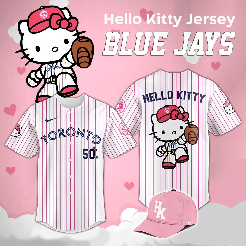 toronto blue jays x hello kitty jersey pink striped 50th anniversary limited edition shirt 2025 1 mk0qa