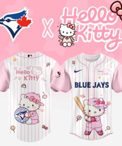 Toronto Blue Jays x Hello Kitty Jersey – Pink Striped Limited Edition Baseball Shirt 2025