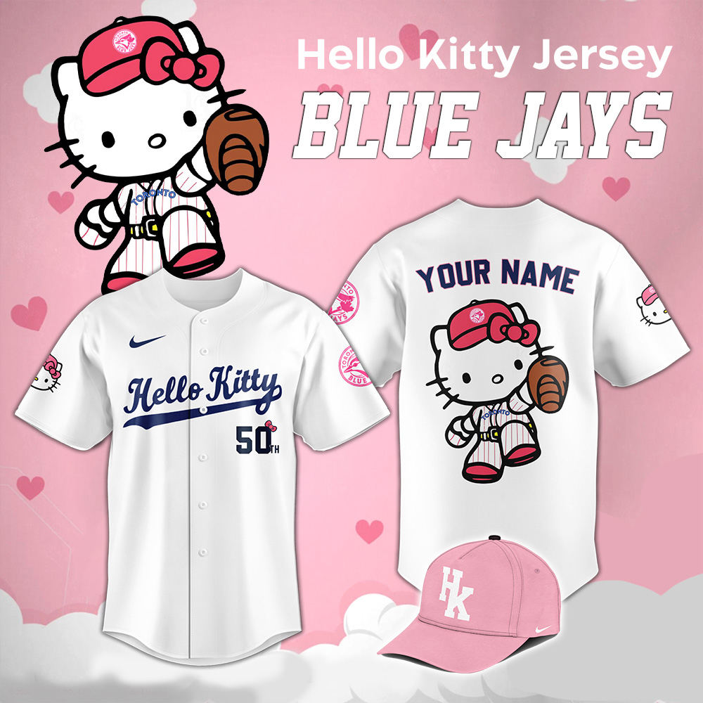toronto blue jays x hello kitty jersey white 50th anniversary custom limited edition mlb shirt 2025 1 5vdvf