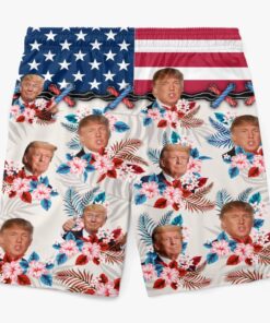 tropical trump american flag swim shorts funny patriotic floral beach trunks for me vh4j8