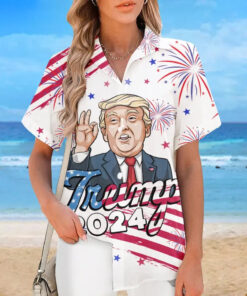 trump 2024 cartoon shirt funny patriotic fireworks hawaiian shirt 4 hf8ym