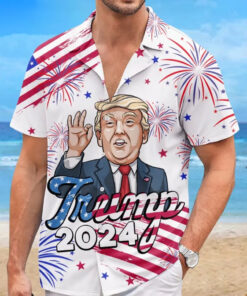 trump 2024 cartoon shirt funny patriotic fireworks hawaiian shirt 5 rk3s4