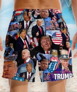 trump 2025 collage swim shorts patriotic graphic maga beach trunks for men 4 8zxad