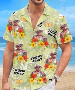 trump 45 47 hawaiian shirt funny tropical beer flower print 4 o6zi8