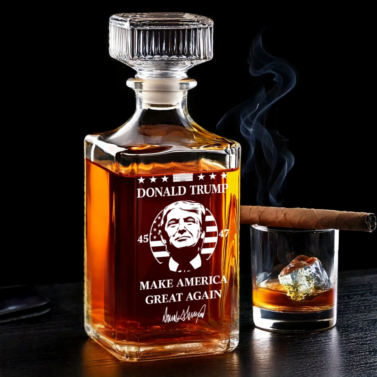 trump 45 47 maga whiskey decanter patriotic gift bottle 1 mcbr2