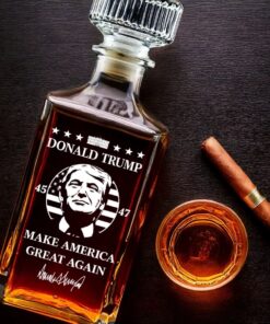 trump 45 47 maga whiskey decanter patriotic gift bottle 4 mli79