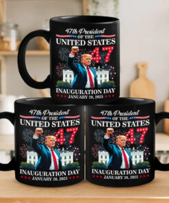 Trump 47th President Mug – Inauguration Day 2025 Patriotic Coffee Cup USA