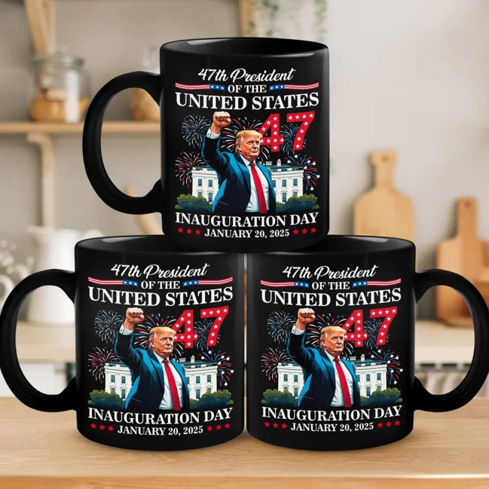 trump 47th president mug inauguration day 2025 patriotic coffee cup usa 1 h4si2