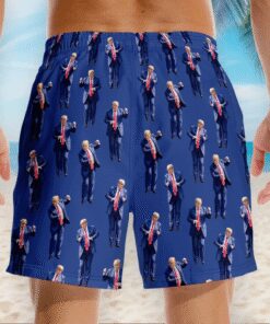 trump dancing swim shorts funny patriotic blue beach trunks for men 4 vmml4