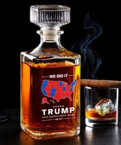 Trump Election Map Whiskey Decanter – 45 to 47 MAGA Gift