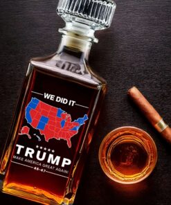trump election map whiskey decanter 45 to 47 maga gift 4 6k5wc