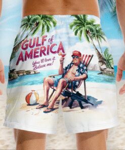 trump gulf of america swim shorts funny maga beach cartoon trunks for men 4 ldke0