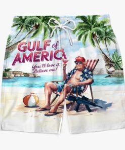 trump gulf of america swim shorts funny maga beach cartoon trunks for men 5 zg5lp