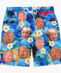 trump hawaiian swim shorts funny tropical floral beach trunks for patriotic men 3 qlmeu