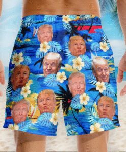 trump hawaiian swim shorts funny tropical floral beach trunks for patriotic men 4 7jedy