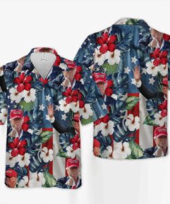 Trump MAGA Hawaiian Shirt – Patriotic Floral Make America Great Again Shirt