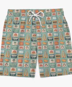 trump maga retro patch swim shorts gulf of america icon grid beach trunks for men 5 fjvty