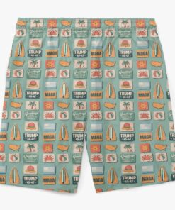 trump maga retro patch swim shorts gulf of america icon grid beach trunks for men tvjt9