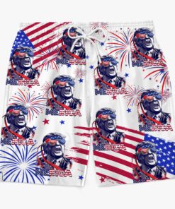 trump merica fireworks swim shorts funny patriotic 4th of july beach trunks for men 5 sf0et