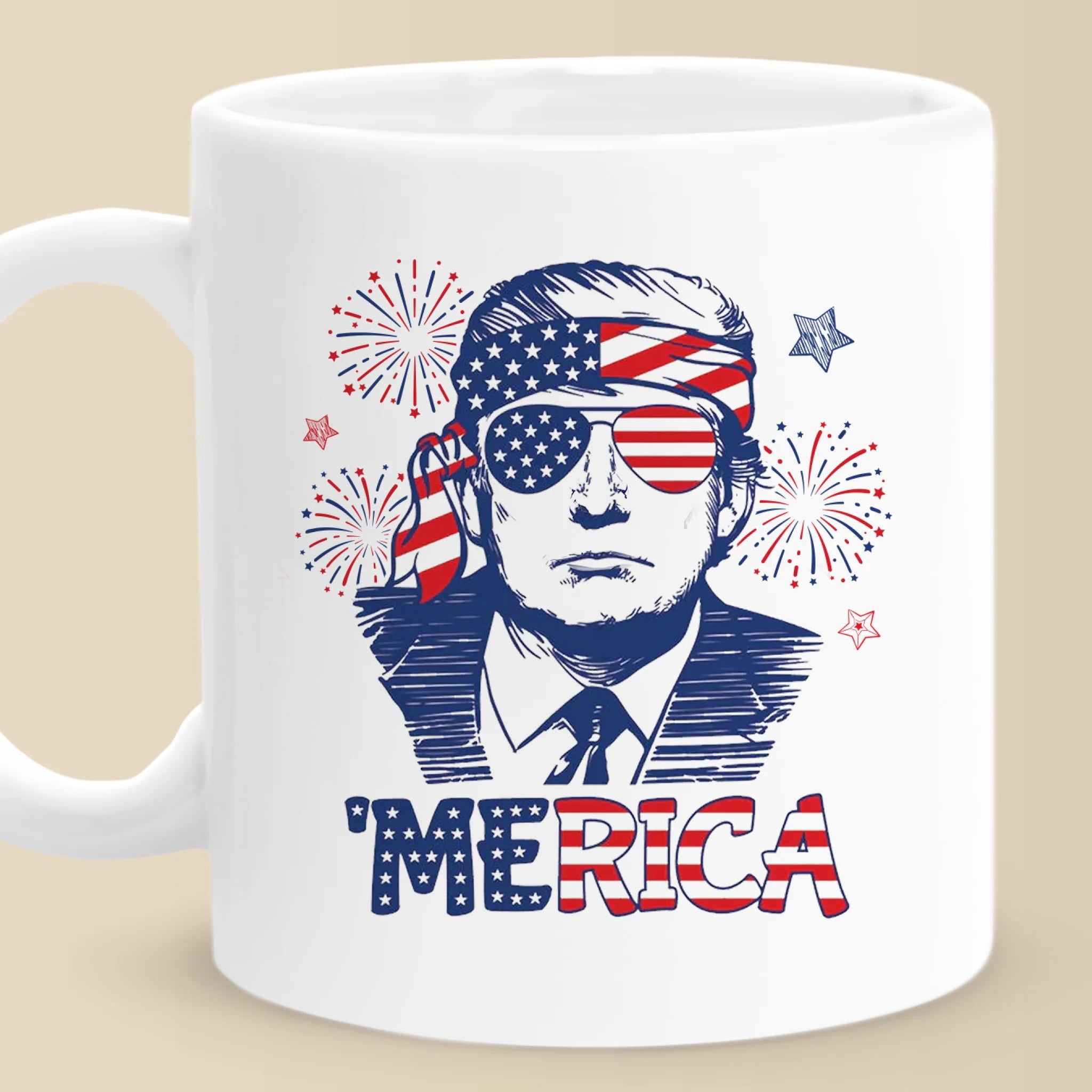 trump merica mug patriotic sunglasses coffee cup with fireworks for 4th of july 1 0do1k