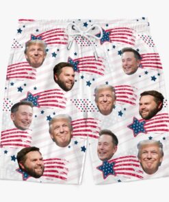 trump musk vance patriotic swim shorts funny american flag beach trunks for men 3 uii6z