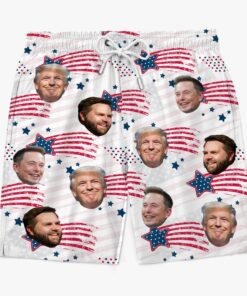 trump musk vance patriotic swim shorts funny american flag beach trunks for men 5 imc9y