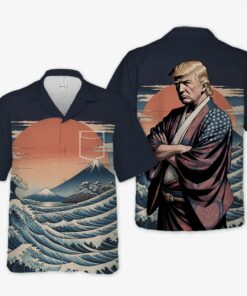 Trump Samurai Hawaiian Shirt – Funny Japan Wave Aesthetic Shirt