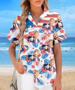 trump thumbs up hawaiian shirt usa flag patriotic tropical shirt 3 u5v7w