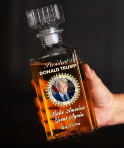 Trump Whiskey Bottle – Patriotic MAGA Decanter Gift USA