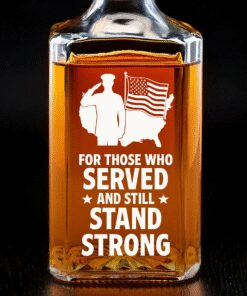 Veteran Tribute Whiskey Decanter – Stand Strong Patriotic Gift