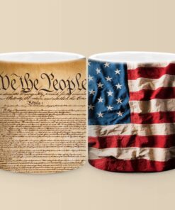 We the People American Flag Mug – Patriotic USA Constitution Coffee Cup Gift