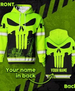 Hi Vis Hoodie Reflective Tapes Green Excavator Operator Canada Flag