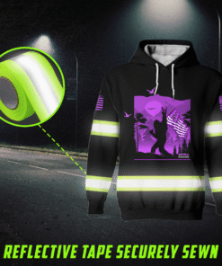Hi Vis Hoodie Reflective Violet Gorilla USA Flag Custom Name
