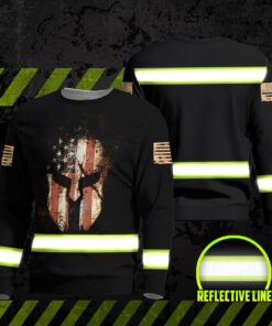 Hi Vis Long Sleeve Shirts Reflective Warrior US Flag Safety Workwear