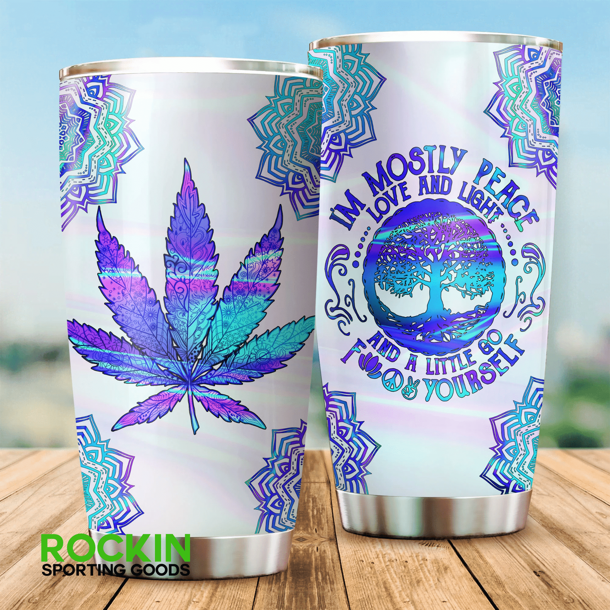 420 holographic tumbler peace love and light cannabis cup hkpf4