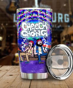 cheech and chong puff puff pass tumbler trippy weed cup 3 gytpf