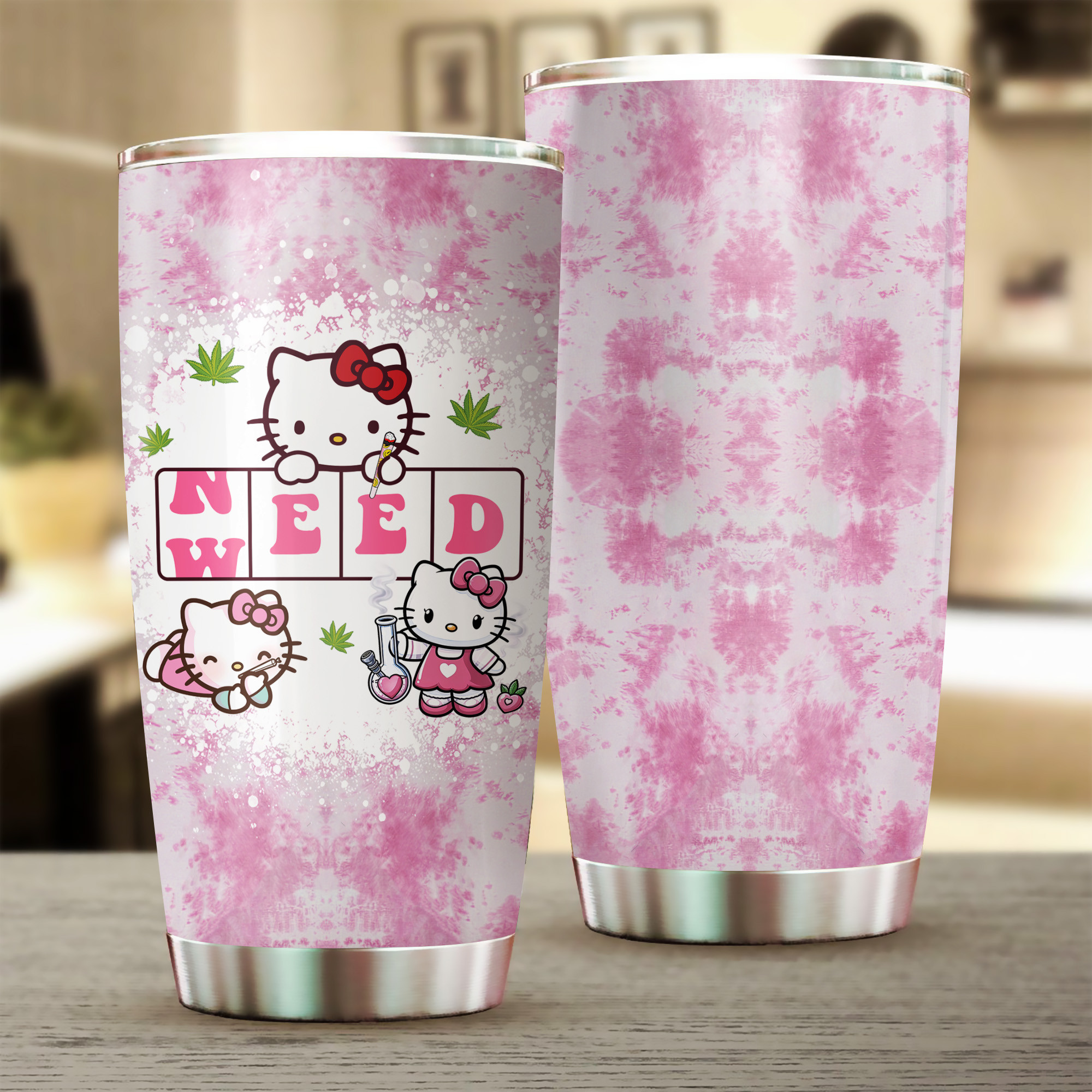 cute weed tumbler pink stoner cup funny marijuana gift 1 kk4nk