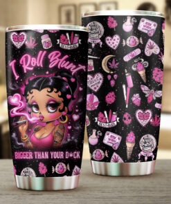 etty Boop I Roll Blunt Tumbler – Funny Weed Cup, Cannabis Travel Mug, Stoner Gift For Her