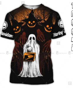 Harley Davidson Halloween Shirt – Ghost Rider Pumpkin Graphic Tee