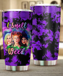 I Smell Weed Tumbler – Funny Purple Tie-Dye Travel Cup