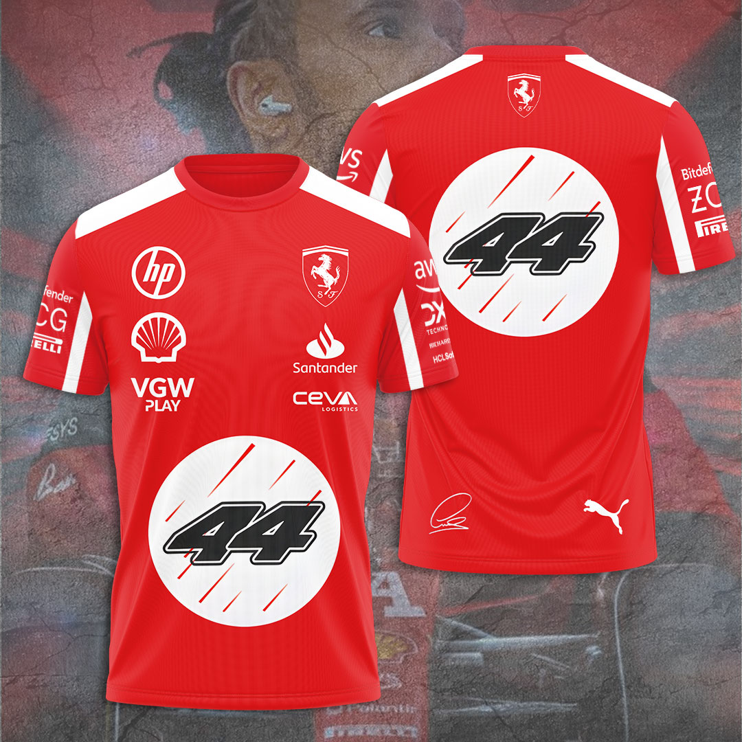 lewis hamilton ferrari 44 shirt scuderia ferrari red white f1 racing jersey formula 1 team fan apparel wmbrh